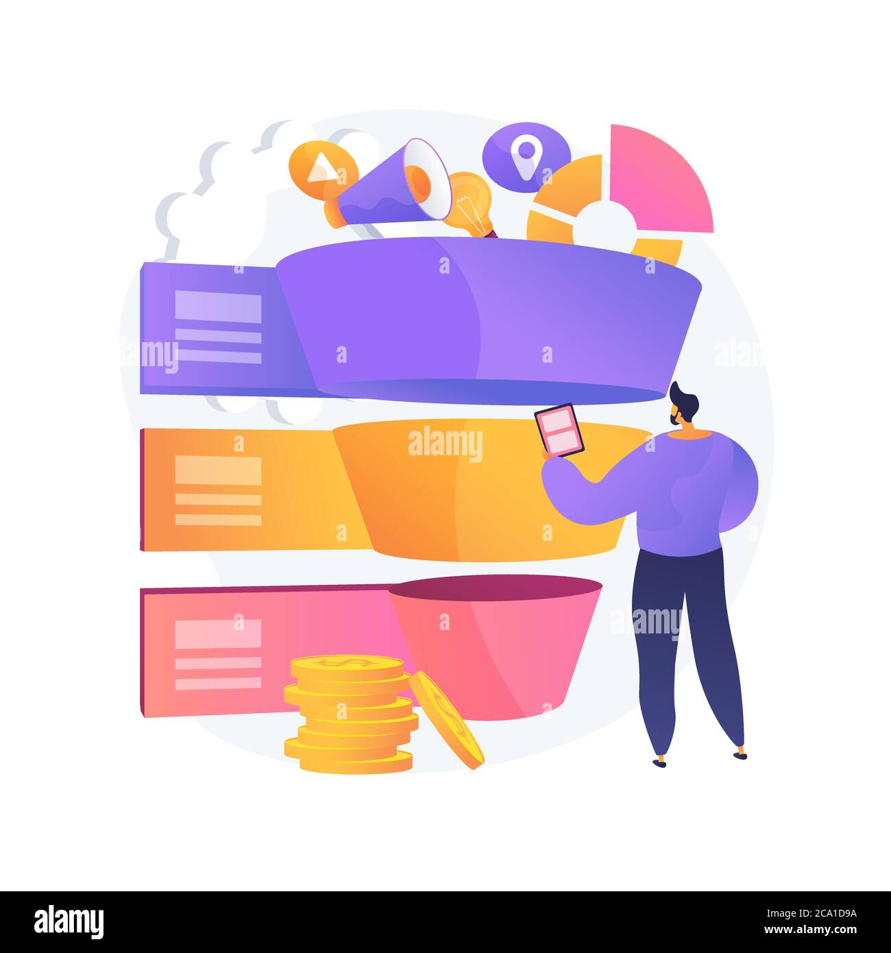 Sales Pipeline Management Abstract Concept Vector Illustration. Stock Vektor