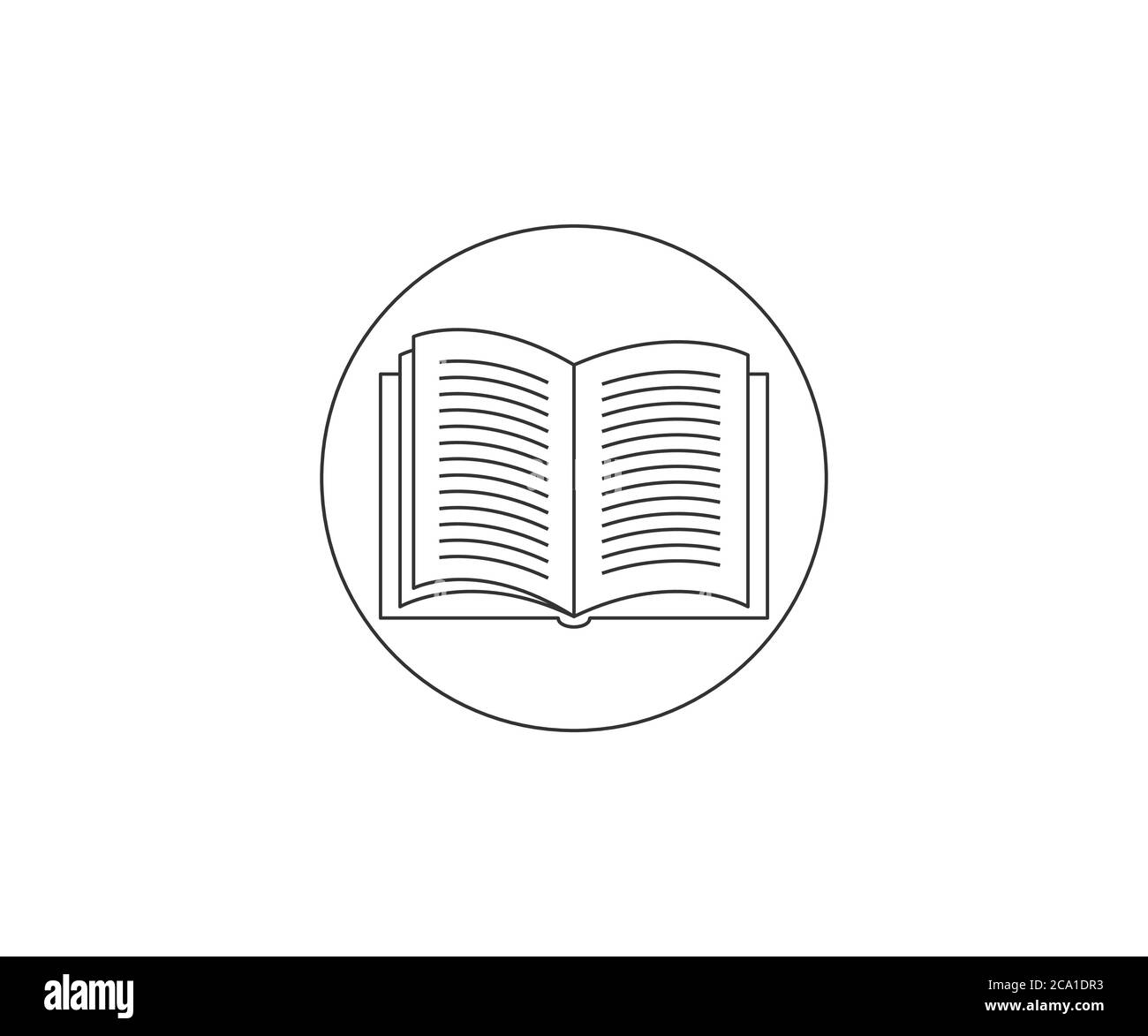 Symbol „Buch“, „Bildung“, „Buch öffnen“. Vektorgrafik. Stock Vektor