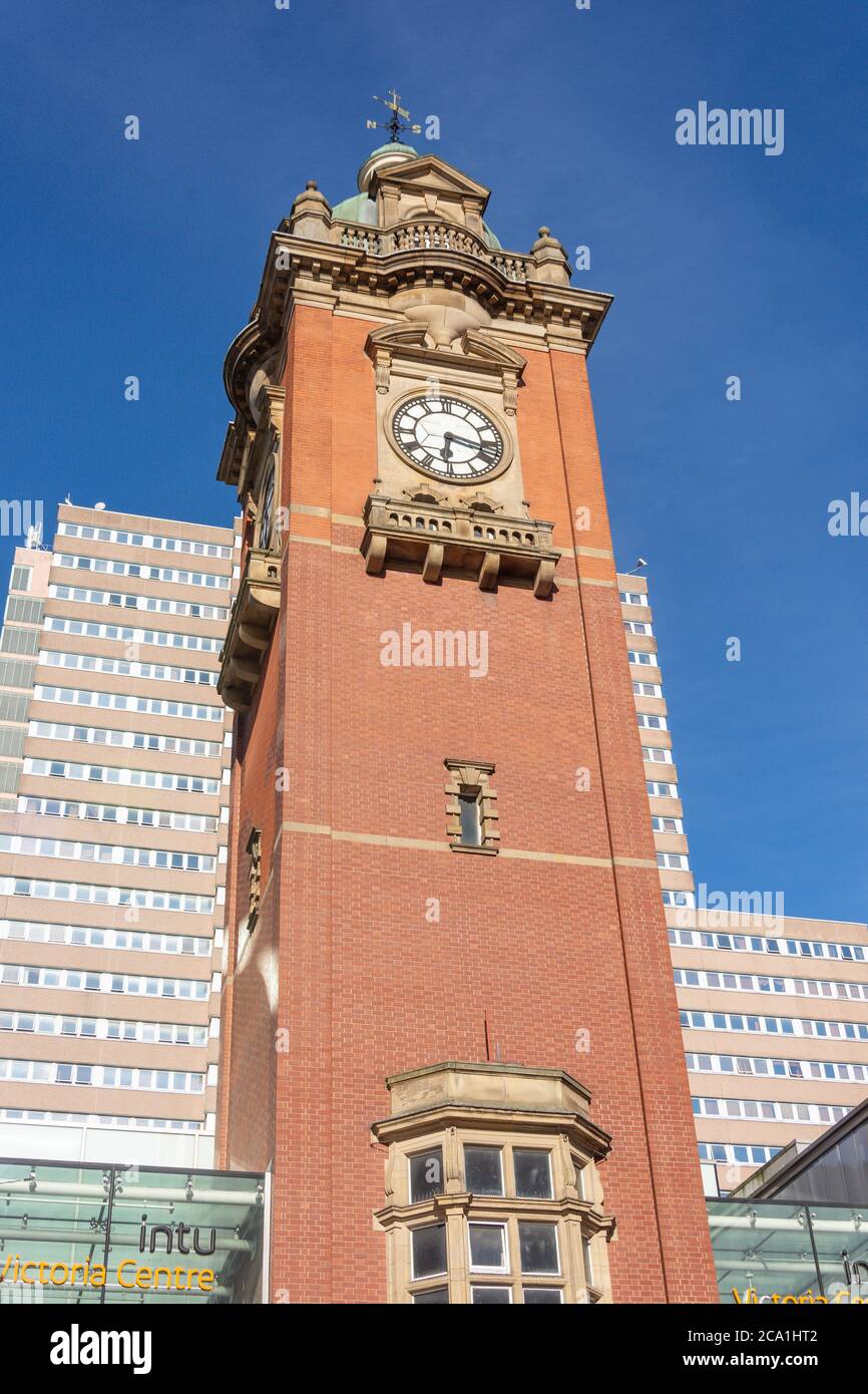 Victoria Centre Clock Tower, Milton Street, Nottingham, Nottinghamshire, England, Großbritannien Stockfoto
