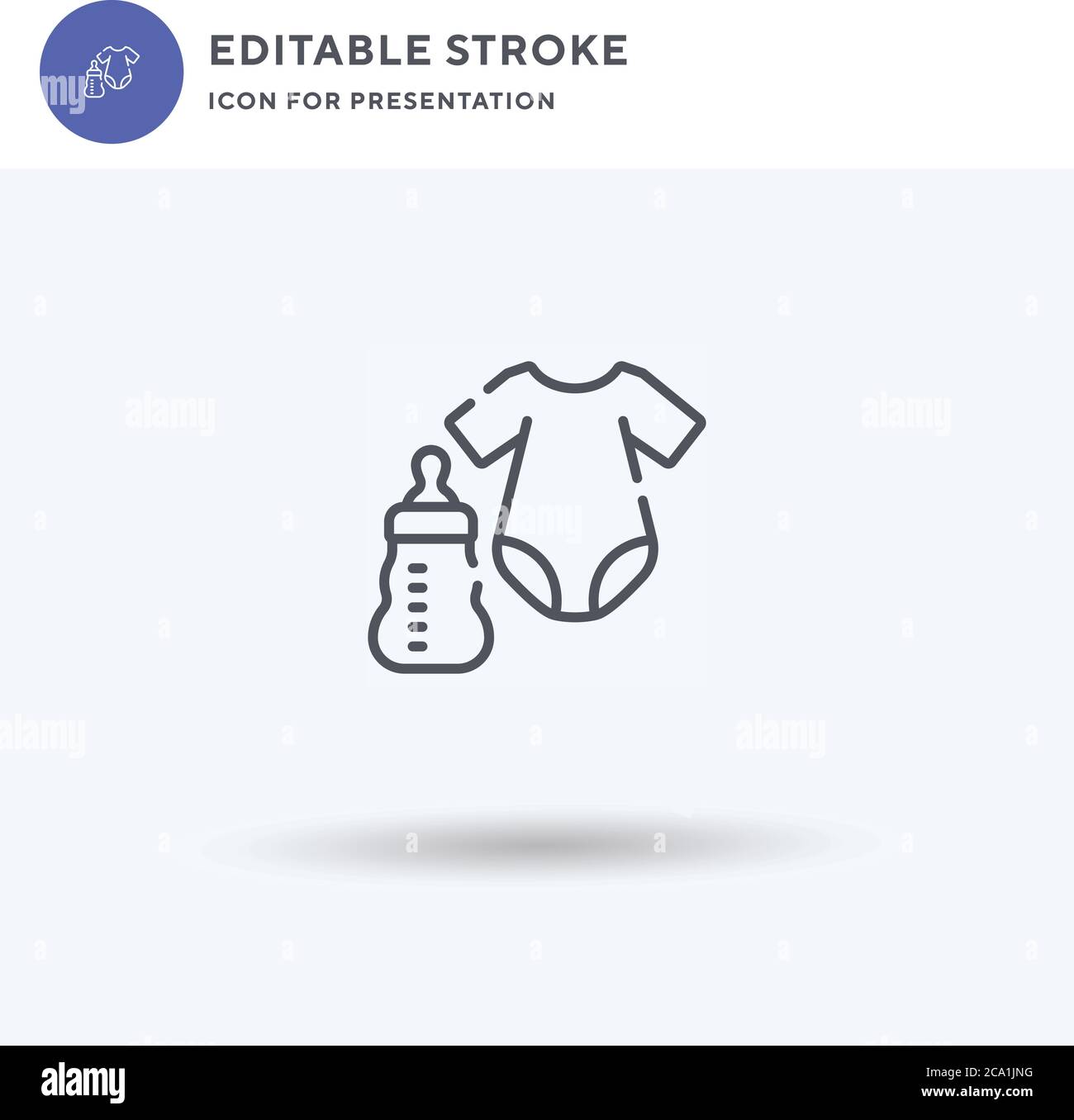 Baby Produkte Icon Vektor, gefülltes flaches Zeichen, solides Piktogramm isoliert auf weiß, Logo Illustration. Symbol für Babyprodukte zur Präsentation. Stock Vektor