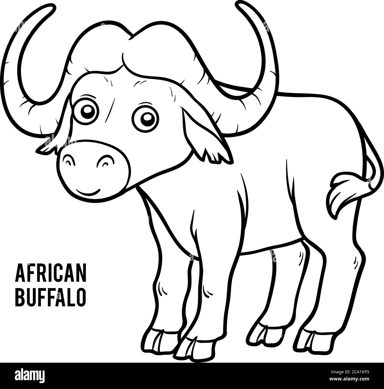 Bild für Kinder, Afrikanischer Büffel Stock Vektor