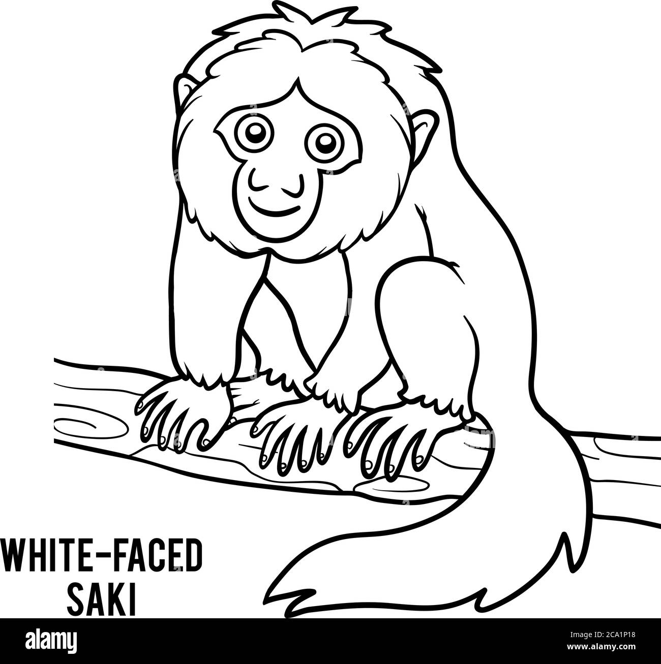 Bild für Kinder, Saki mit weißen Gesicht Stock Vektor