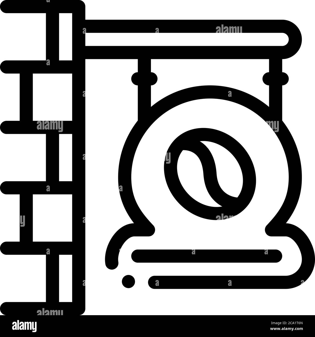 Kaffee Café Namensschild Symbol Vektor Umriss Illustration Stock Vektor