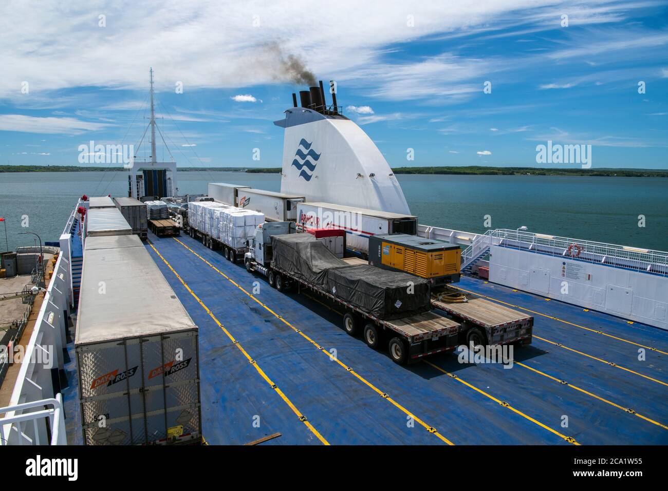 Ferry Superstructure, die Blue Puttees Fähre, Neufundland und Labrador NL, Kanada Stockfoto