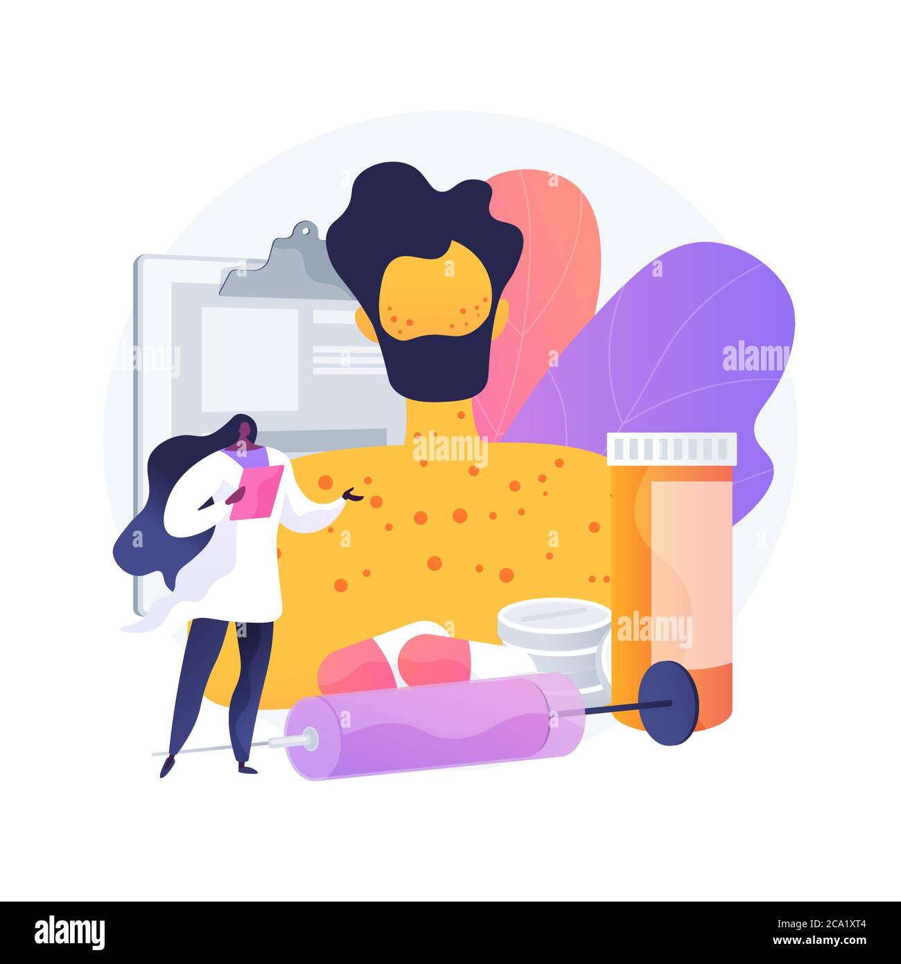 Abstrakte Konzept Vektor-Illustration für Medikamentenallergien. Stock Vektor