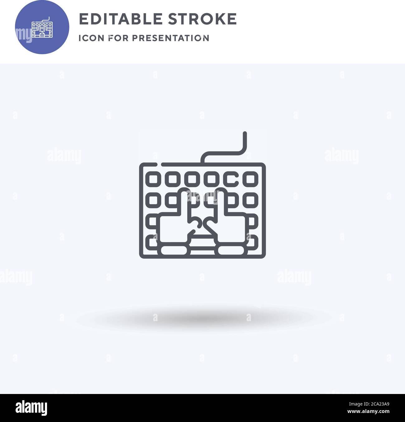 Typing Icon Vektor, gefüllt flachen Zeichen, solides Piktogramm isoliert auf weiß, Logo-Illustration. Symbol für Präsentation eingeben. Stock Vektor