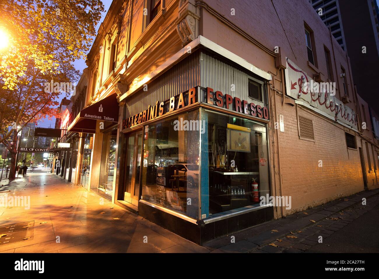 Melbourne Australia Covid-19 Lockdown. Melbournes leere Straßen während der Coronavirus-Pandemie 2020 . Stockfoto