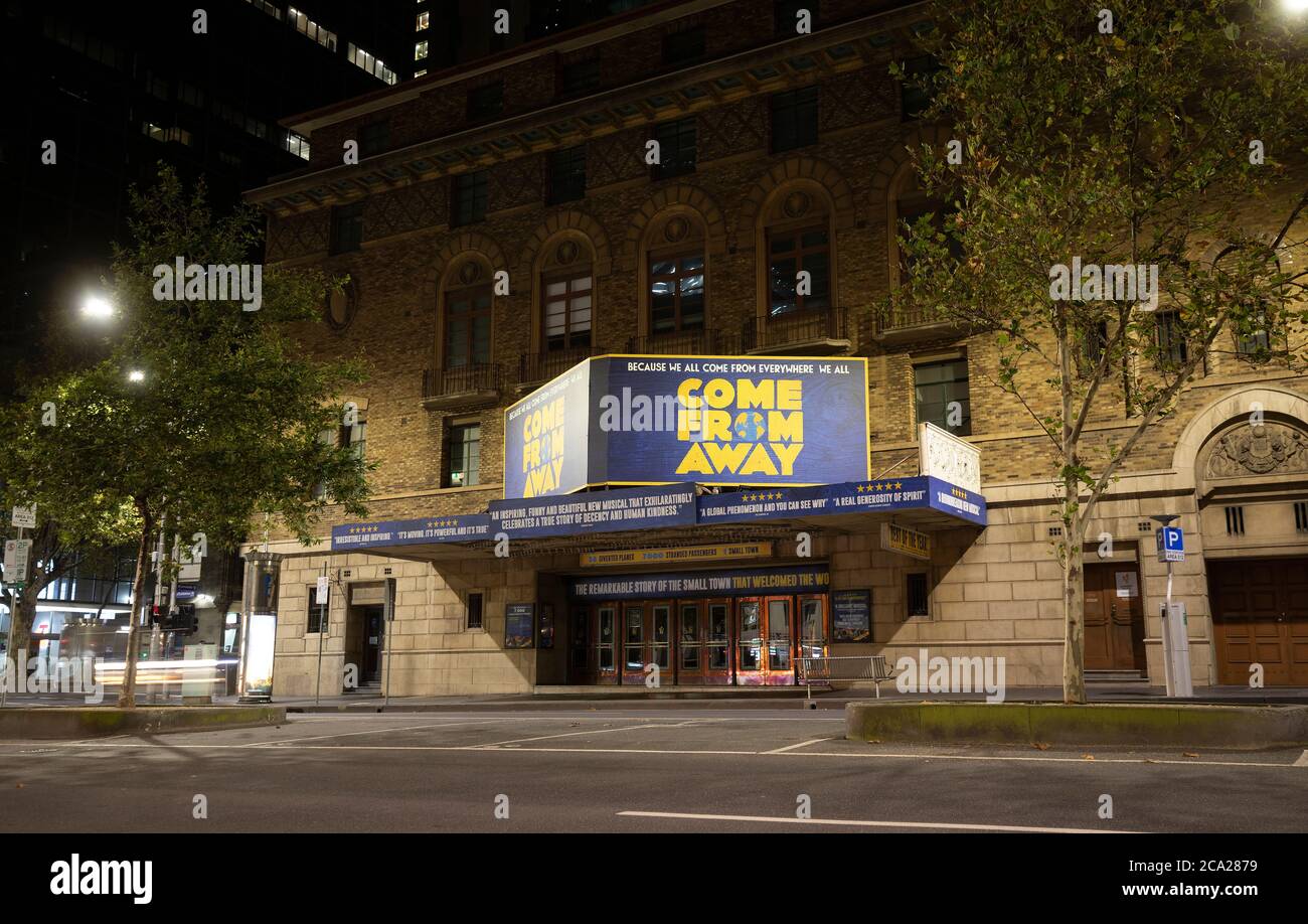 Melbourne Australia Covid-19 Lockdown. Melbournes leere Straßen während der Coronavirus-Pandemie 2020 . Stockfoto