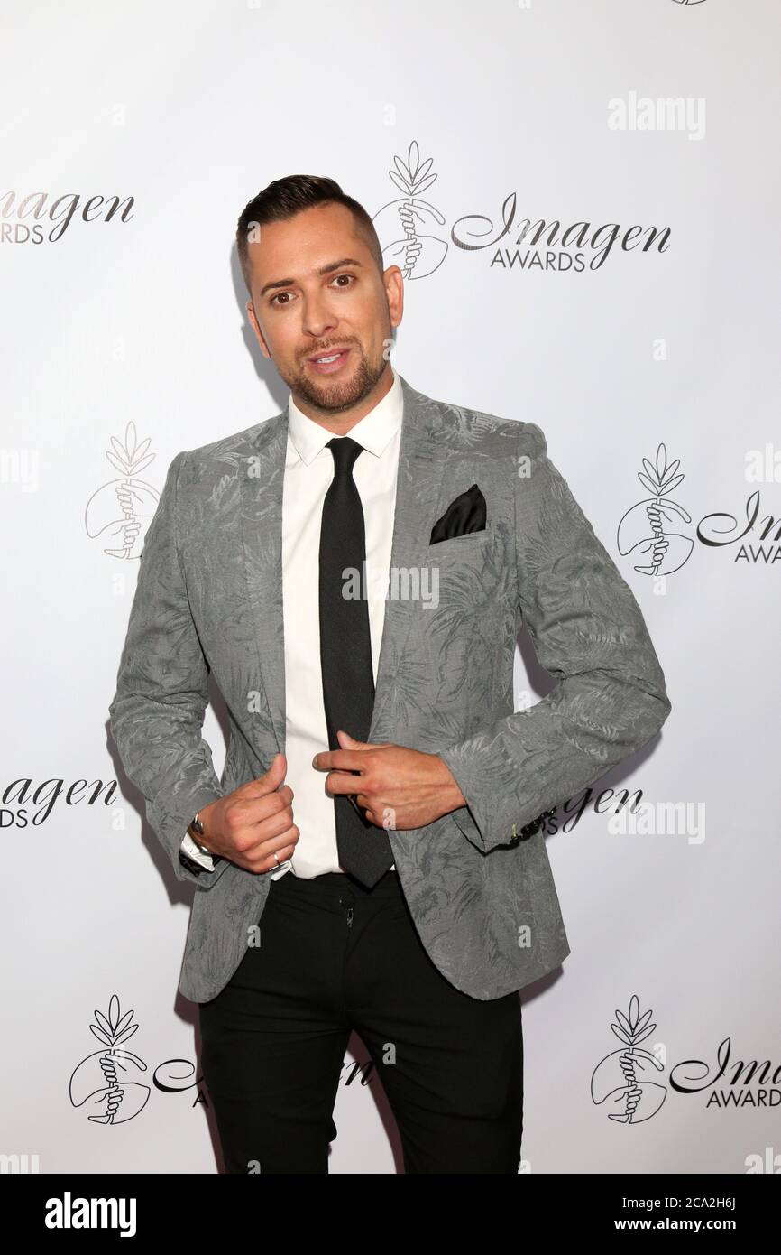 LOS ANGELES - AUG 25: David Hernandez bei den 33. Annual Imagen Awards im JW Marriott Hotel am 25. August 2018 in Los Angeles, CA Stockfoto