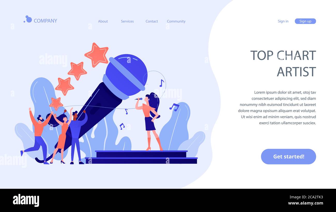 Zielseite für beliebte Musikkonzepte. Stock Vektor