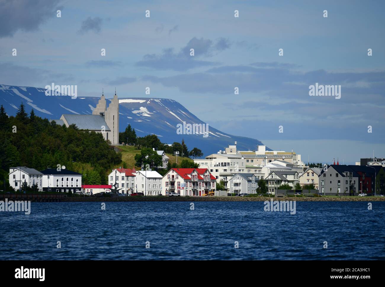Blick auf die Stadt Akureyri. Nordisland Stockfoto
