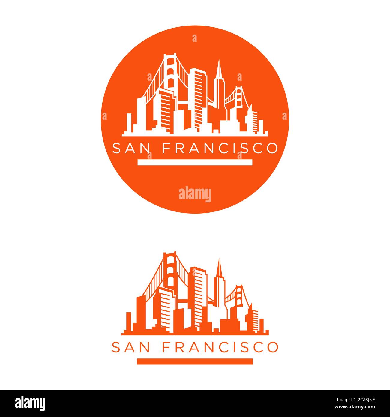 San Francisco Stadt Skyline Silhouette Hintergrund. Vektor-illustration Stock Vektor