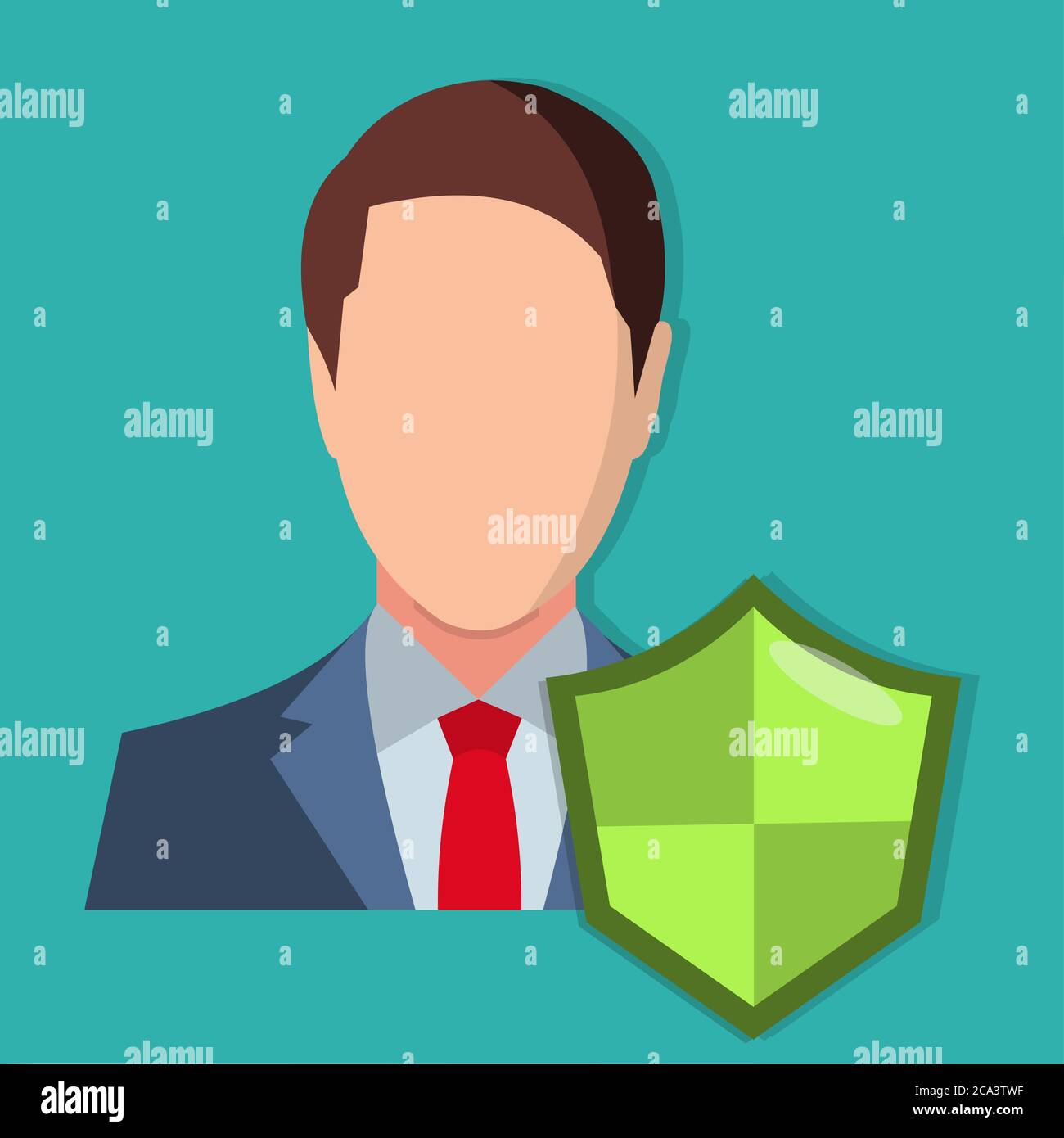 Versicherung für Arbeitnehmer Konzept Symbol Vektor Illustration Stock Vektor