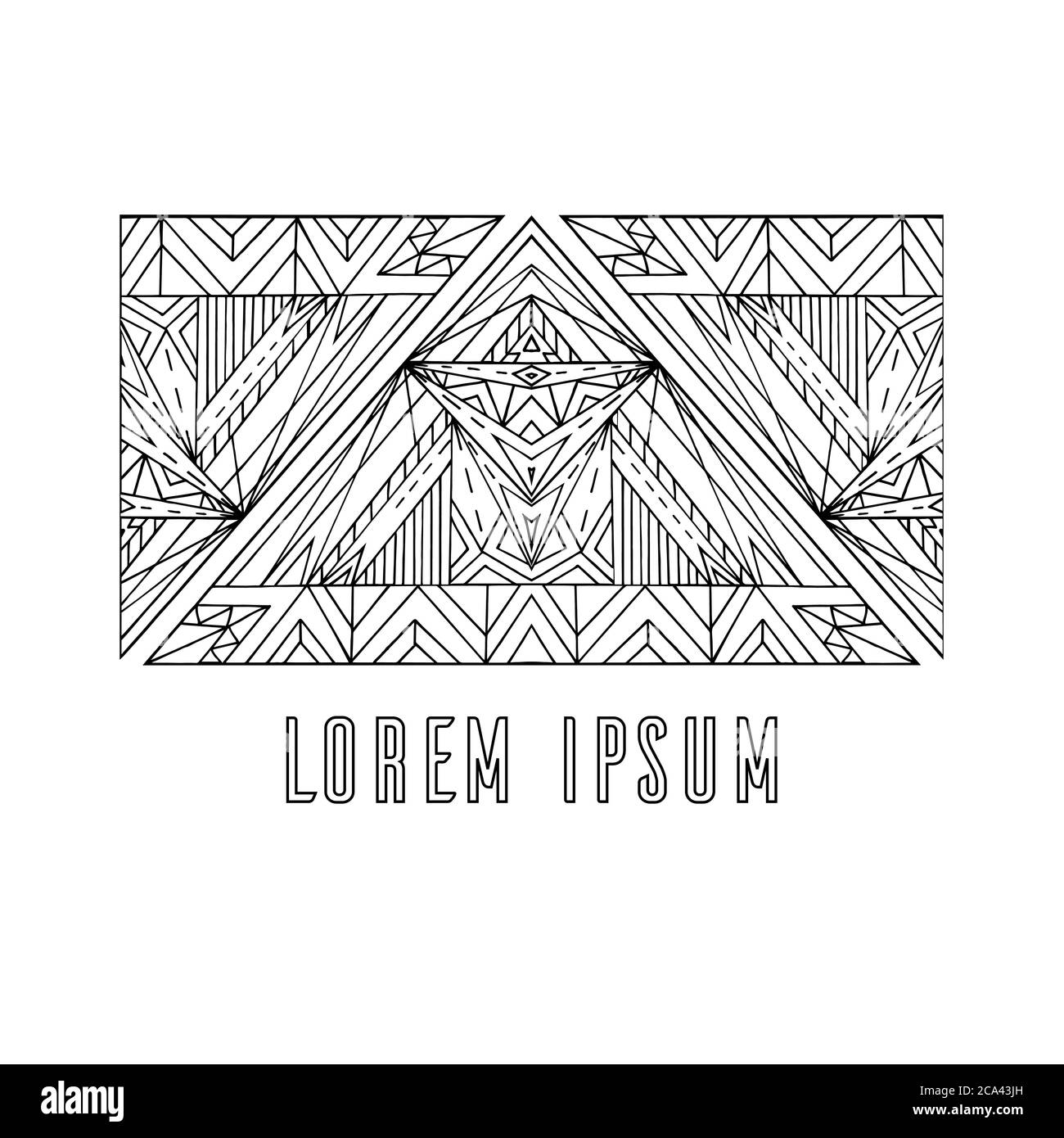 Schwarz-weiße Tribal Illustration. Vektor-Elemente für Scrapbooking, Design-Websites, Postkarten, Logo und Ihr Design Stock Vektor