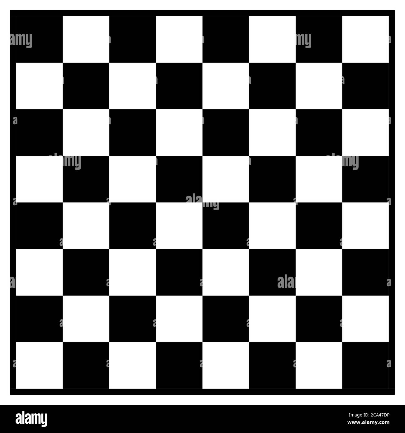 Schwarz-weißes Schachbrett. Schwarz-weiße Quadrate Zeichnung. Stockfoto