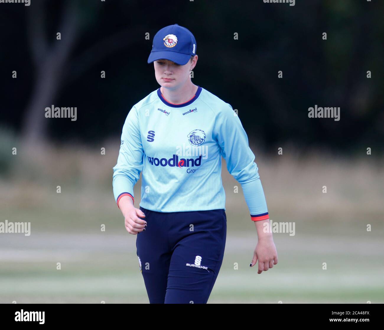 LONDON, Großbritannien, AUGUST 03:Essex Frauen Jasmine Westley Cousin zu Tom Westley während der London Championship zwischen Essex Frauen CCC und Surrey wo Stockfoto