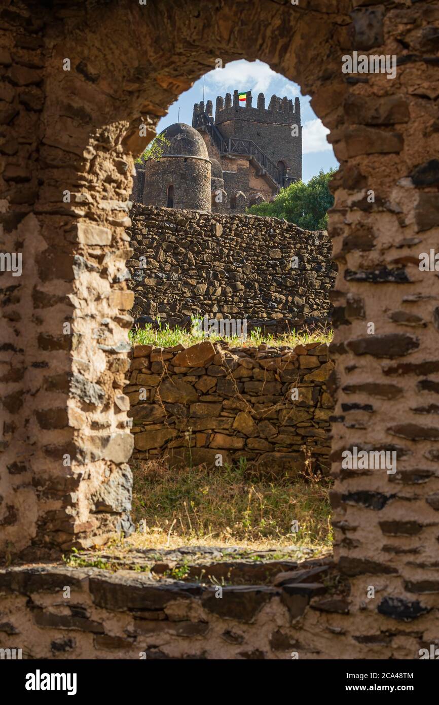 Königliches äthiopisches Schloss in Gondar, Äthiopien Stockfoto