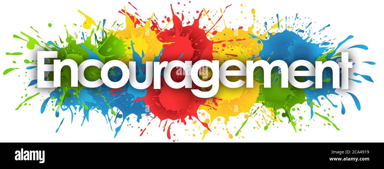 Ermutigung im Hintergrund von Splash Stockfoto