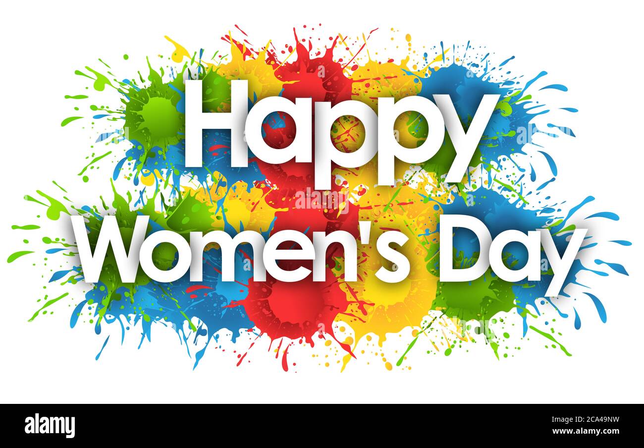 Happy Women's Day im Hintergrund Stockfoto