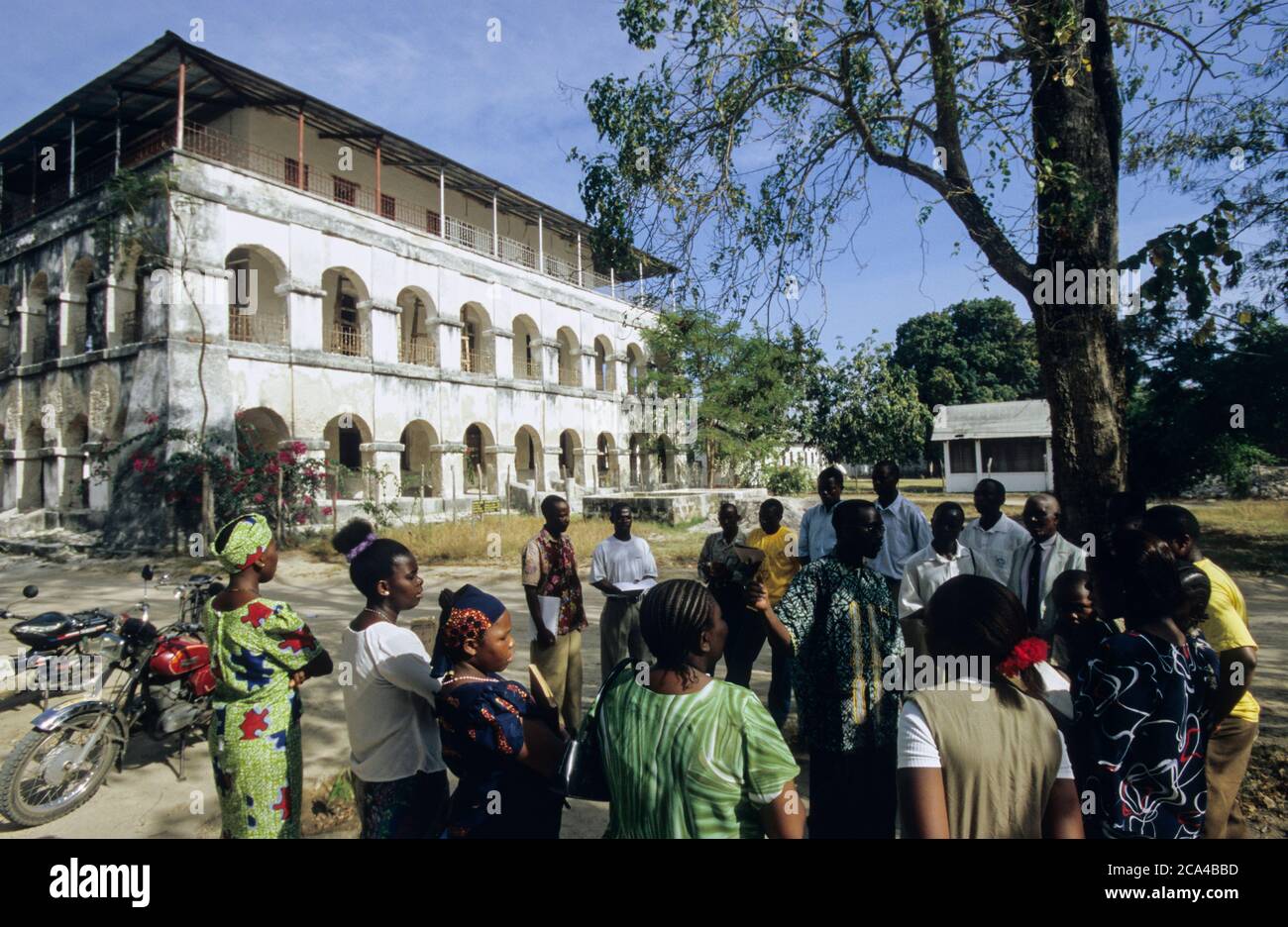 TANSANIA, Bagamoyo, altes Missionshaus aus deutscher Kolonialzeit / TANSANIA, Bagamoyo, altes Missionshaus aus der deutschen Kolonialzeit Deutsch-Ostafrika Stockfoto