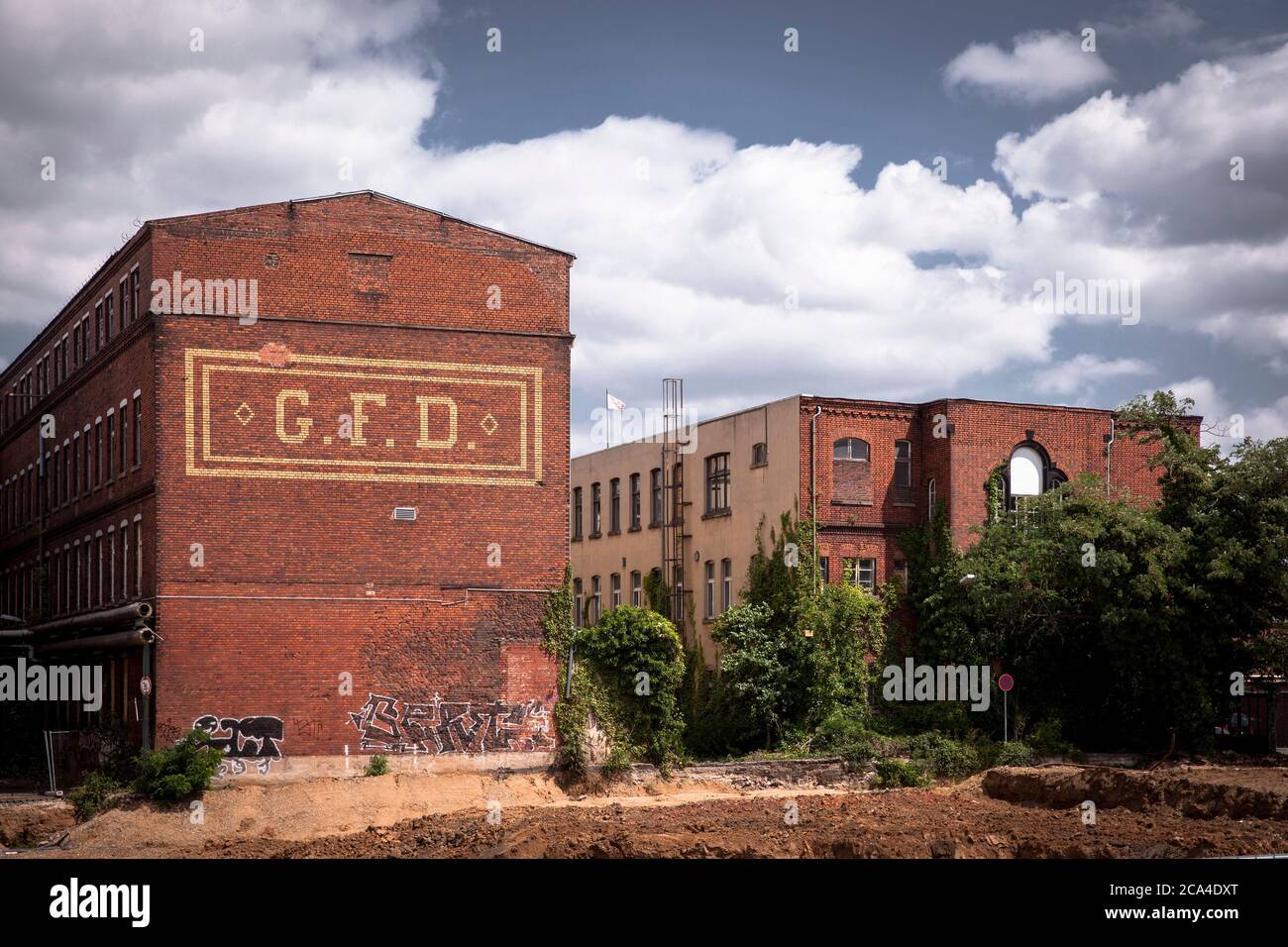 Historische Gebäude der ehemaligen Gasmotorenfabrik Deutz der Klöckner Humboldt Deutz AG auf deutz-muelheimer Straße im Stadtteil Mülheim, Colo Stockfoto
