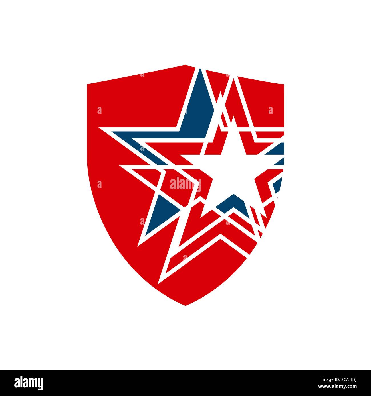 Rot blau amerikanischen Stern Schild Logo Design Vektor Symbol und Symbol Illustration Stock Vektor