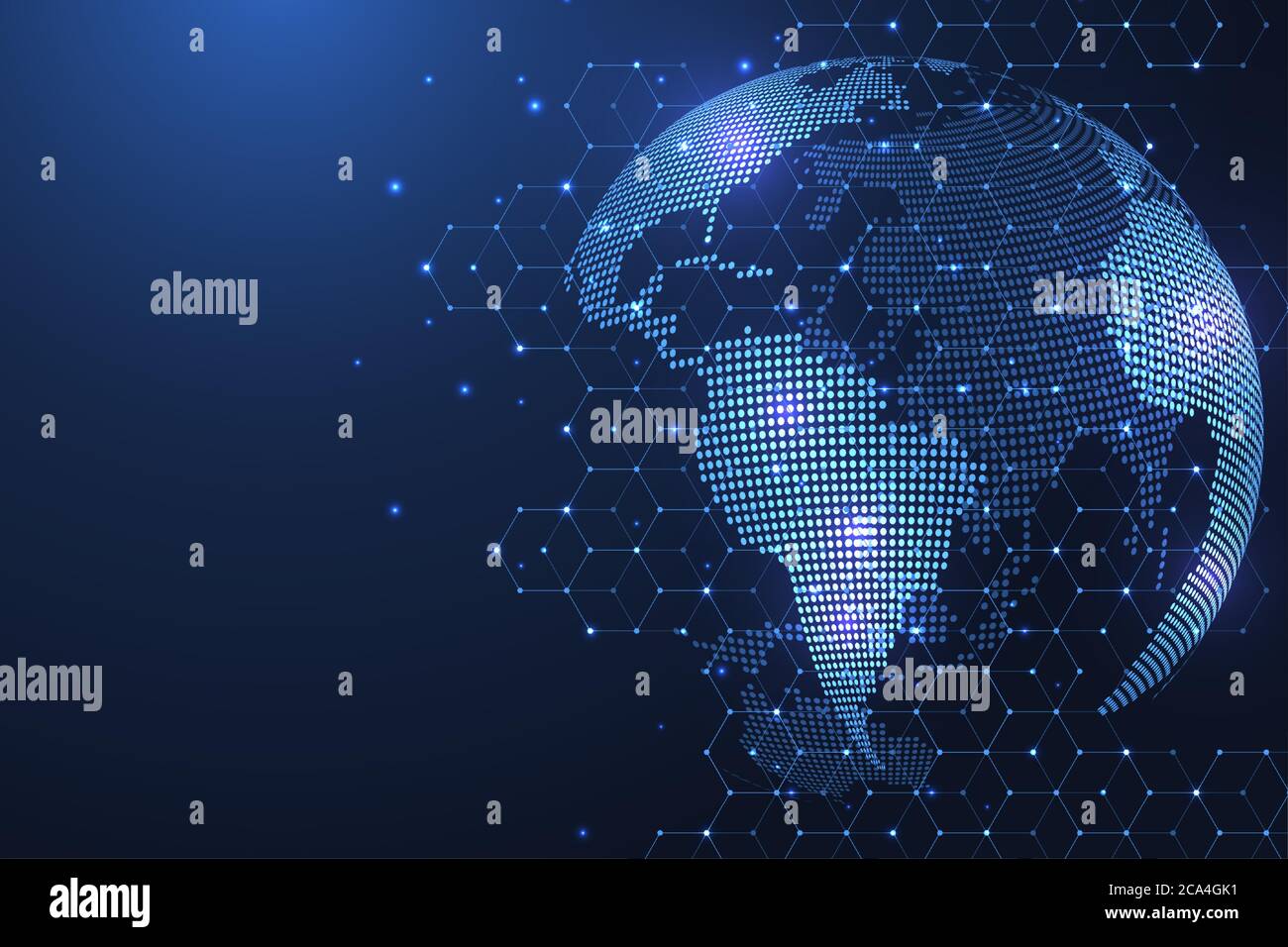 Globale Netzwerkverbindung. Weltkarte Punkt- und Linienzusammensetzung Konzept des globalen Geschäfts. Internet-Technologie. Soziale Netzwerke. Vektorgrafik Stock Vektor