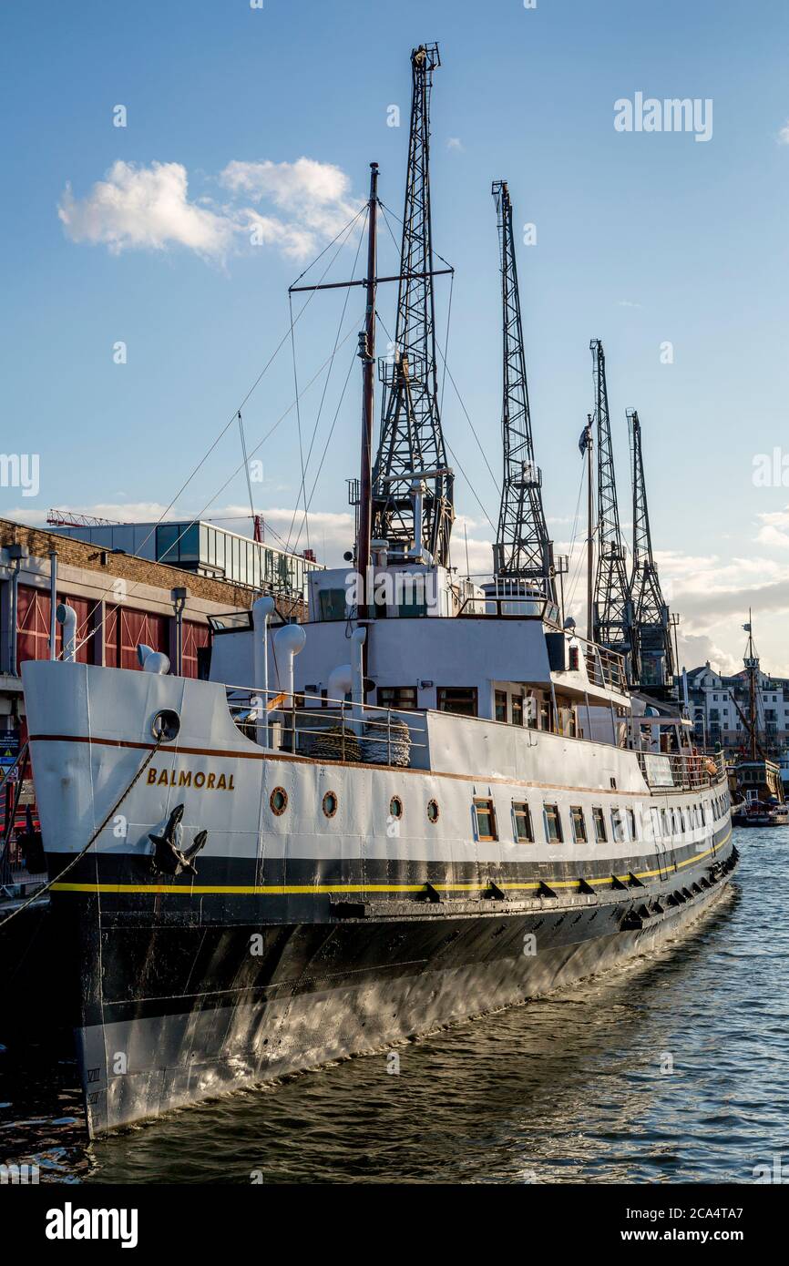 Ausflug Schiff MV Balmoral angedockt in Bristol für Reparatur arbeiten, Bristol, England, UK Stockfoto