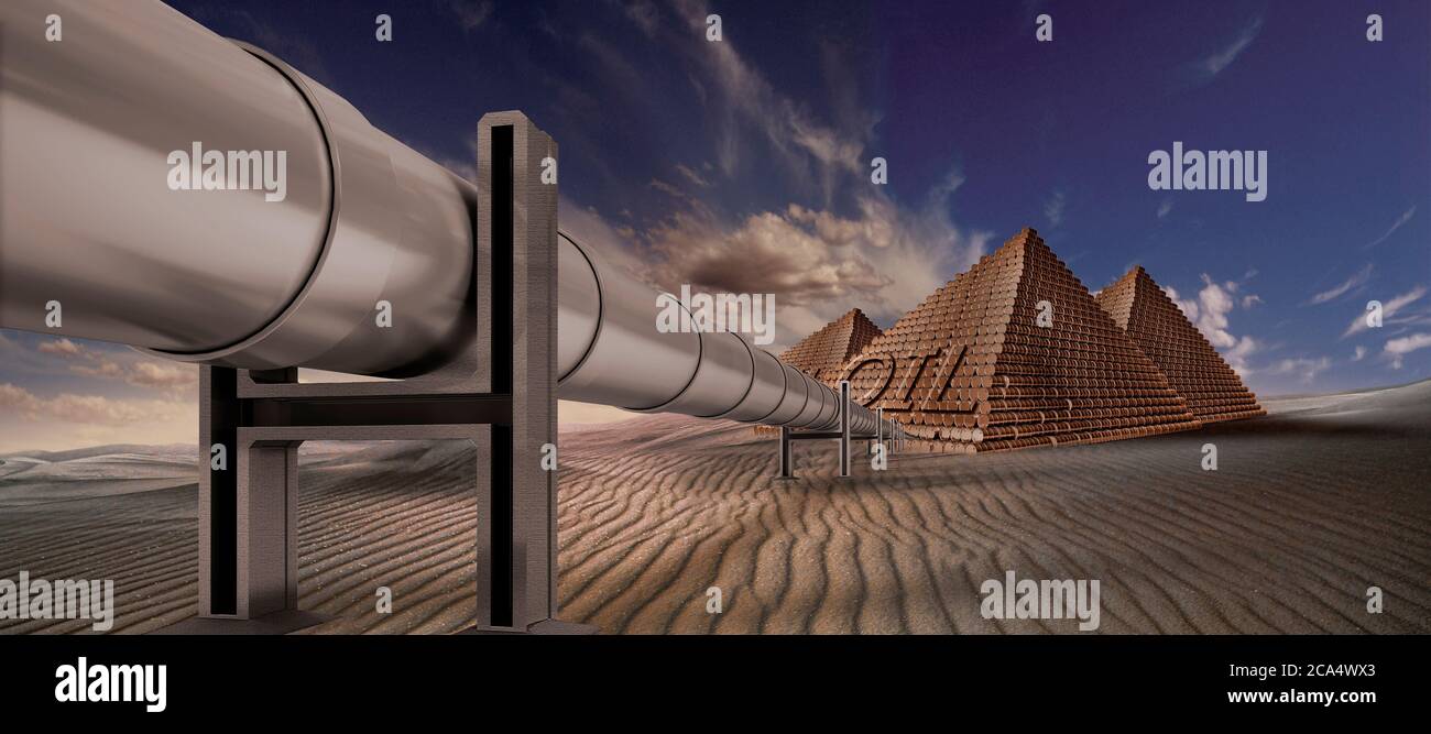 Pipeline in der Wüste Stockfoto