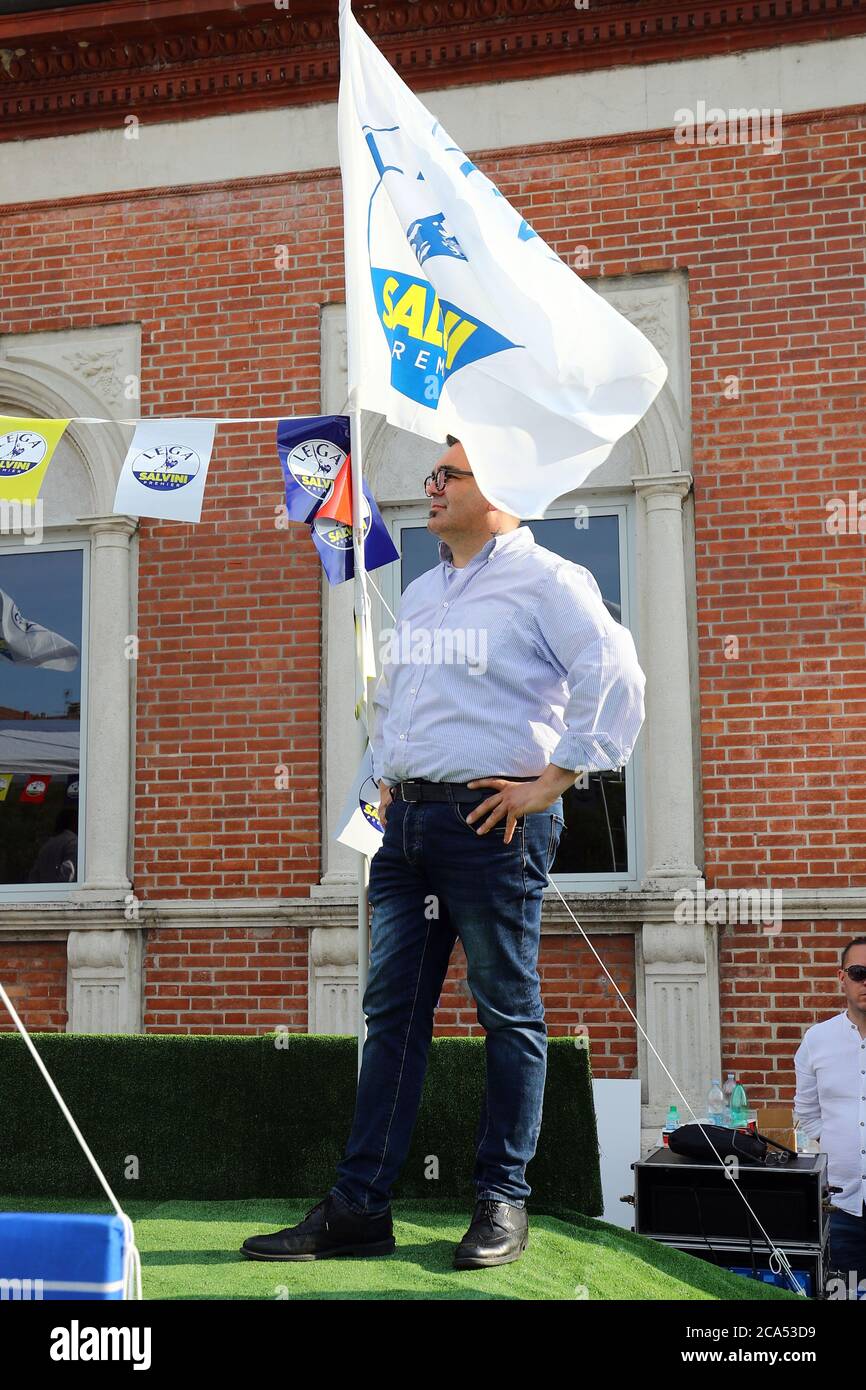 Ferrara, 4. Juni 2019. Nicola „Naomo“ Lodi, Vizebürgermeister von Ferrara und Politiker der Lega-Partei in Ferrara, Italien. Bild: Filippo Rubin / Alamy Stockfoto