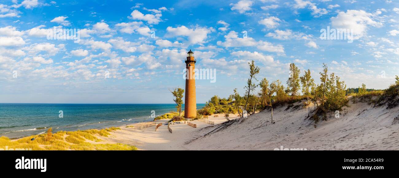 Blick auf Leuchtturm, Little Sable, Mears, Michigan, USA Stockfoto