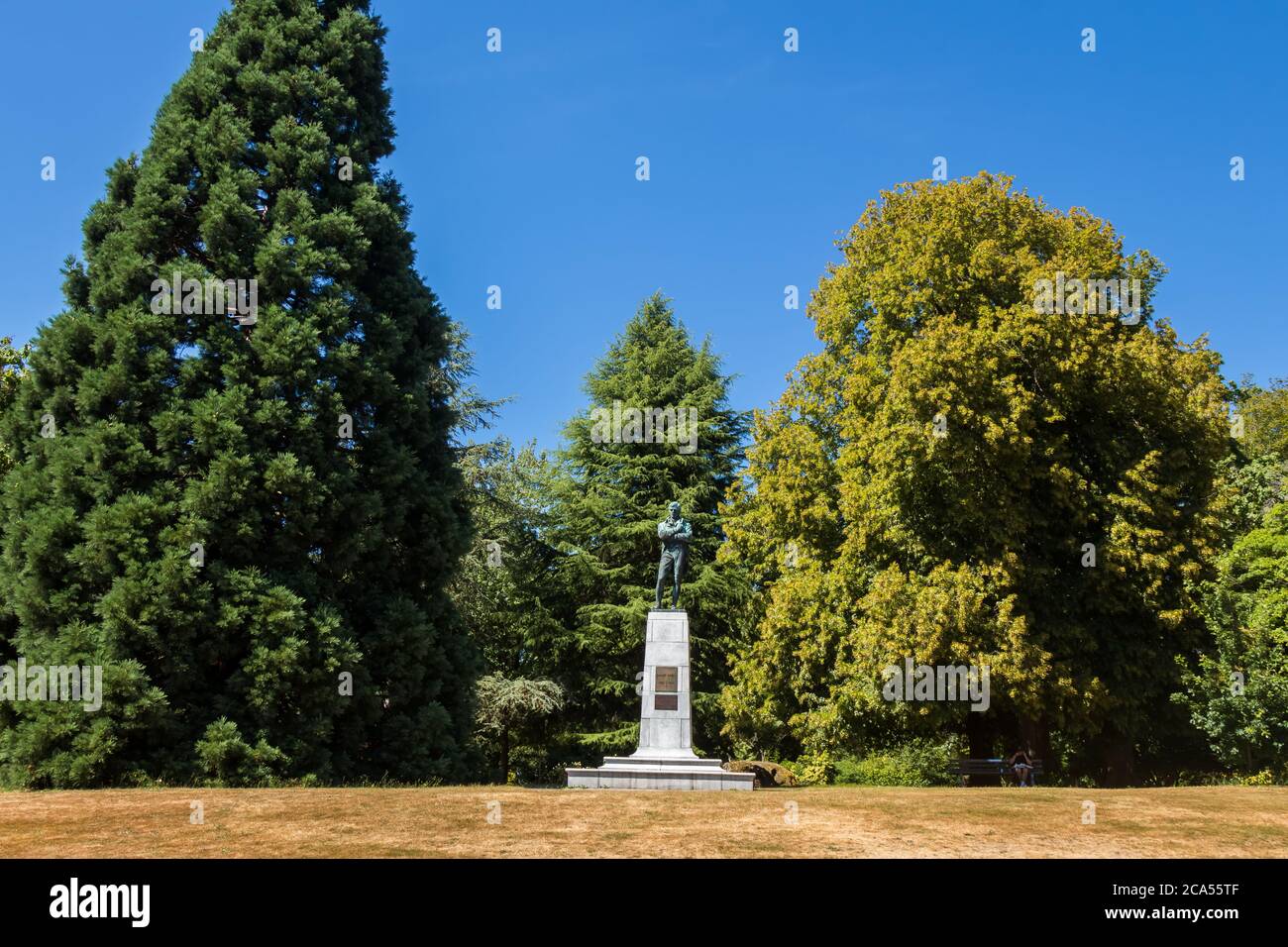 Vancouver, Kanada - 27. Juli 2017: Robert Burns Memorial Statue im Stanley Park, Vancouver, British Columbia, Kanada Stockfoto