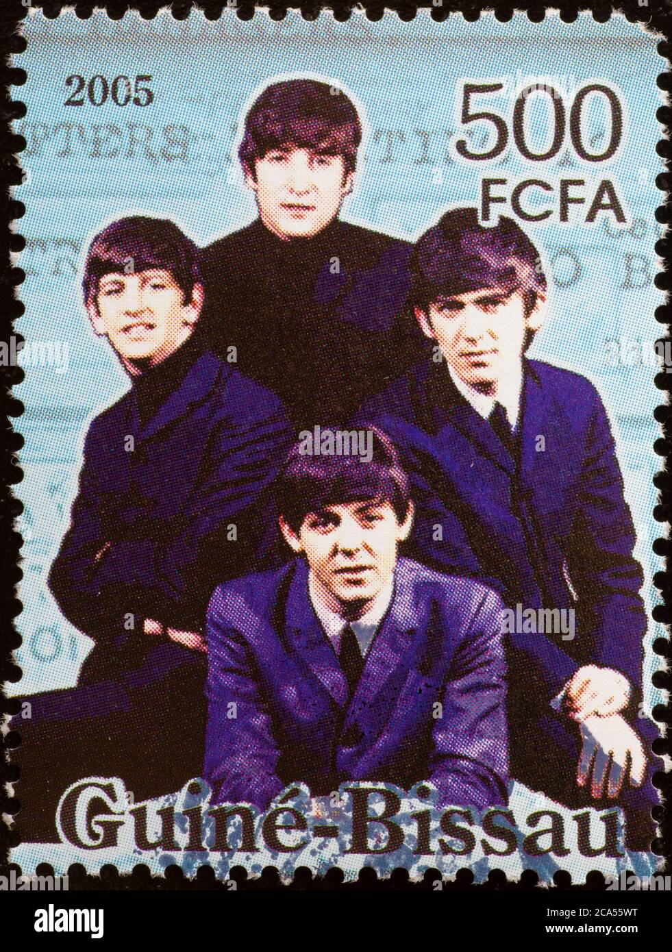 Die Beatles auf Briefmarke von Guinea Bissau Stockfoto