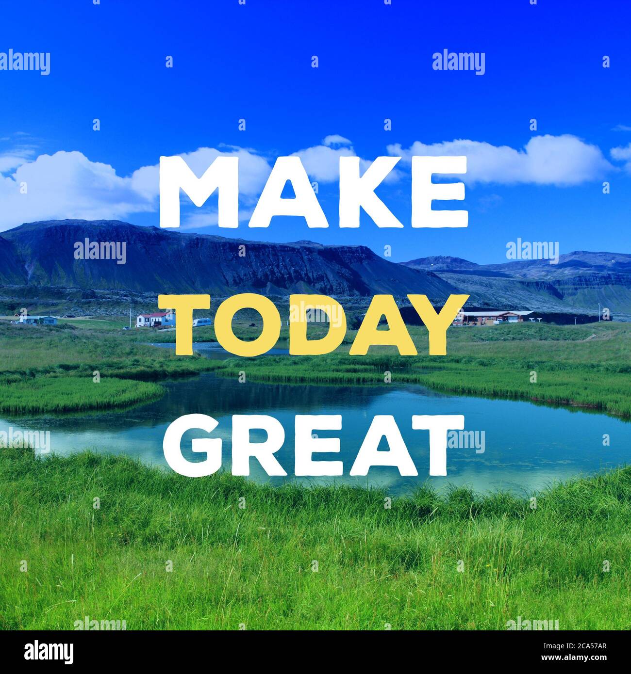 Machen Sie heute großartig. Positive Energie. Motivationszitat-Poster. Erfolgsmotivation. Stockfoto