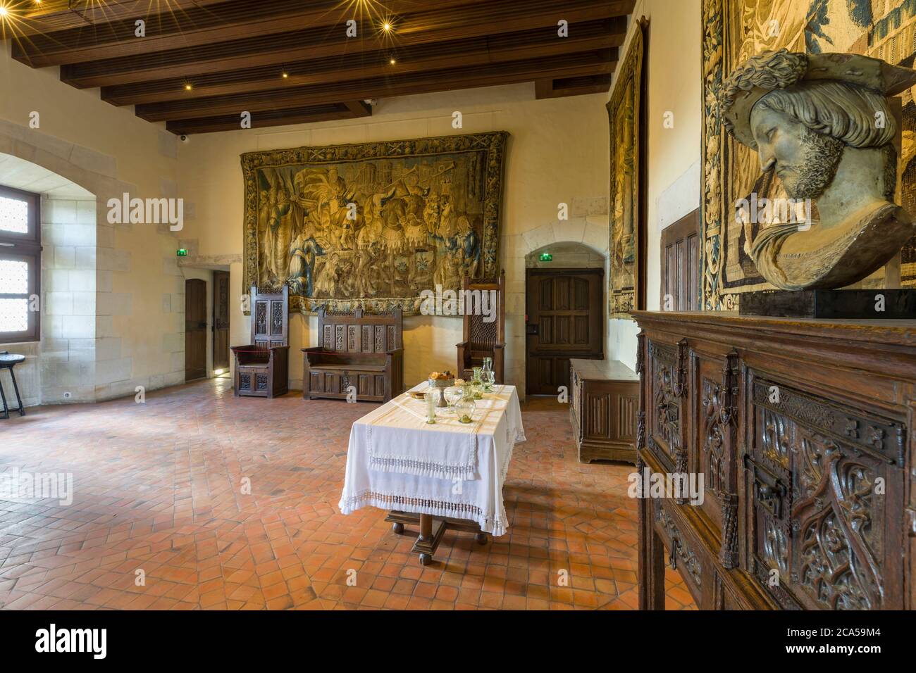 Frankreich, Indre-et-Loire (37), Amboise, Centre Loire Valley Region, Loire-Tal Schlösser, Loire-Tal Weltkulturerbe, Schloss Amboise, die große Ro Stockfoto