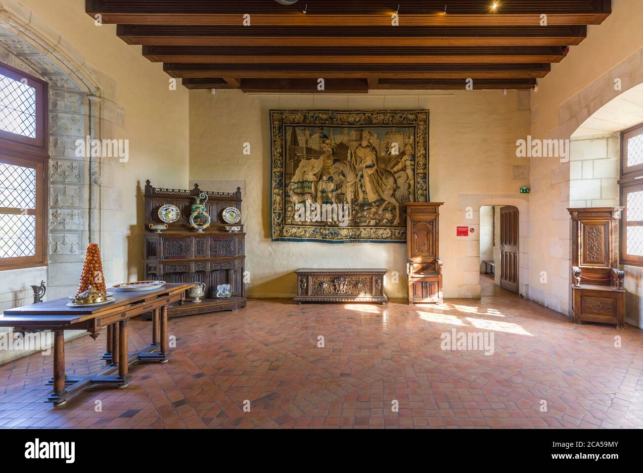 Frankreich, Indre-et-Loire (37), Amboise, Centre Loire Valley Region, Loire-Tal Schlösser, Loire-Tal Weltkulturerbe, Schloss Amboise, die große Ro Stockfoto