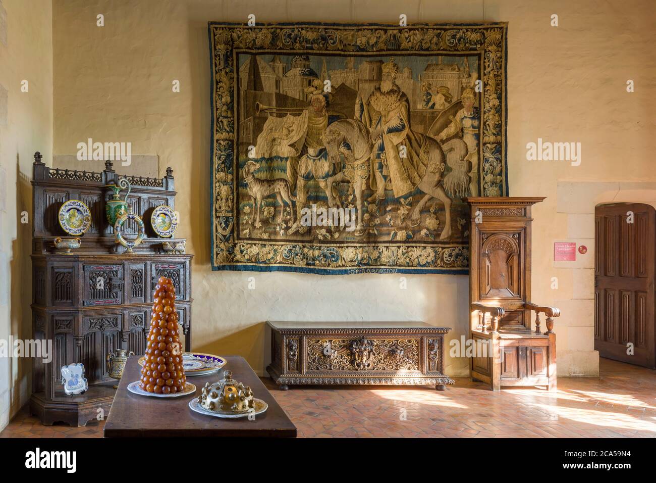 Frankreich, Indre-et-Loire (37), Amboise, Centre Loire Valley Region, Loire-Tal Schlösser, Loire-Tal Weltkulturerbe, Schloss Amboise, die große Ro Stockfoto