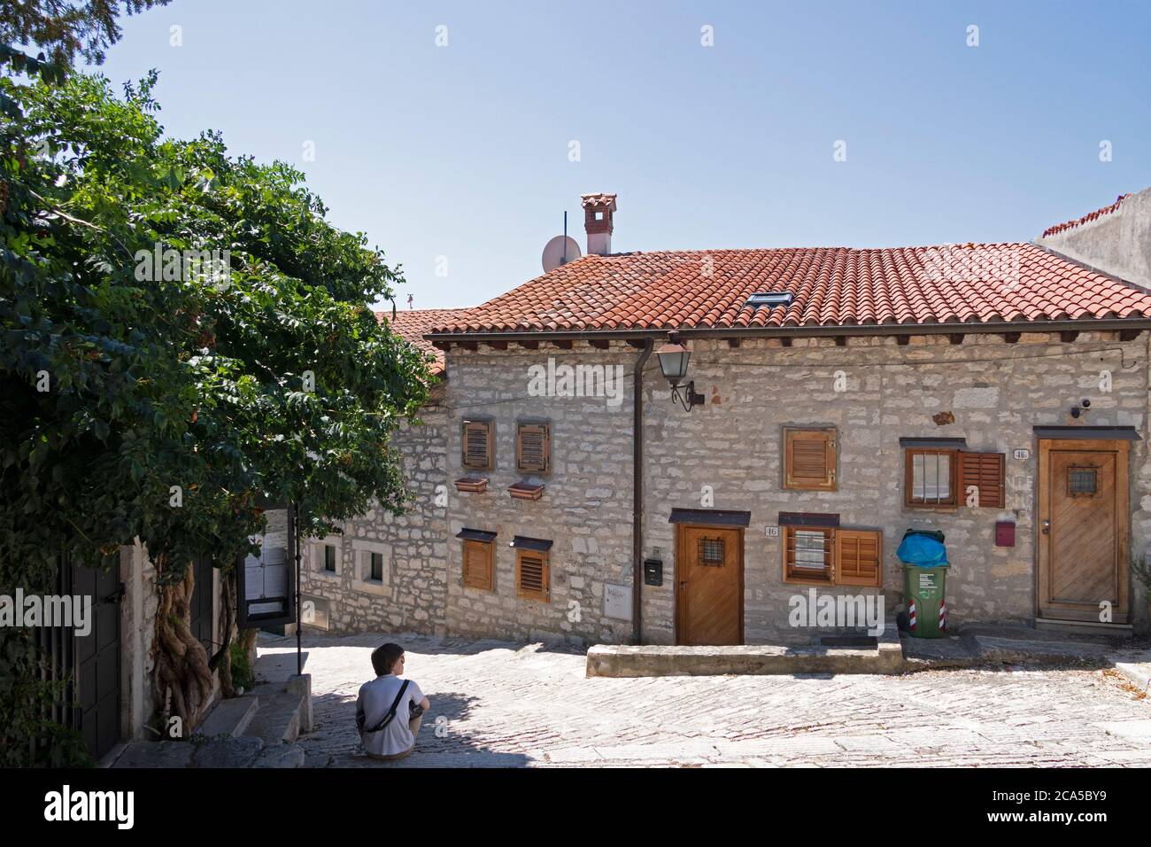 Haus in der Altstadt, Rovinj, Istrien, Kroatien Stockfoto