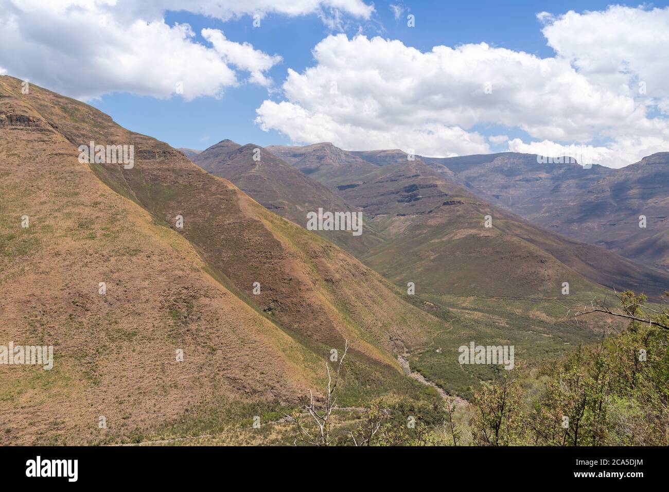 Landschaft im wunderschönen Tsehlanyane Nationalpark, Leribe Bezirk, Königreich Lesotho, Südafrika Stockfoto