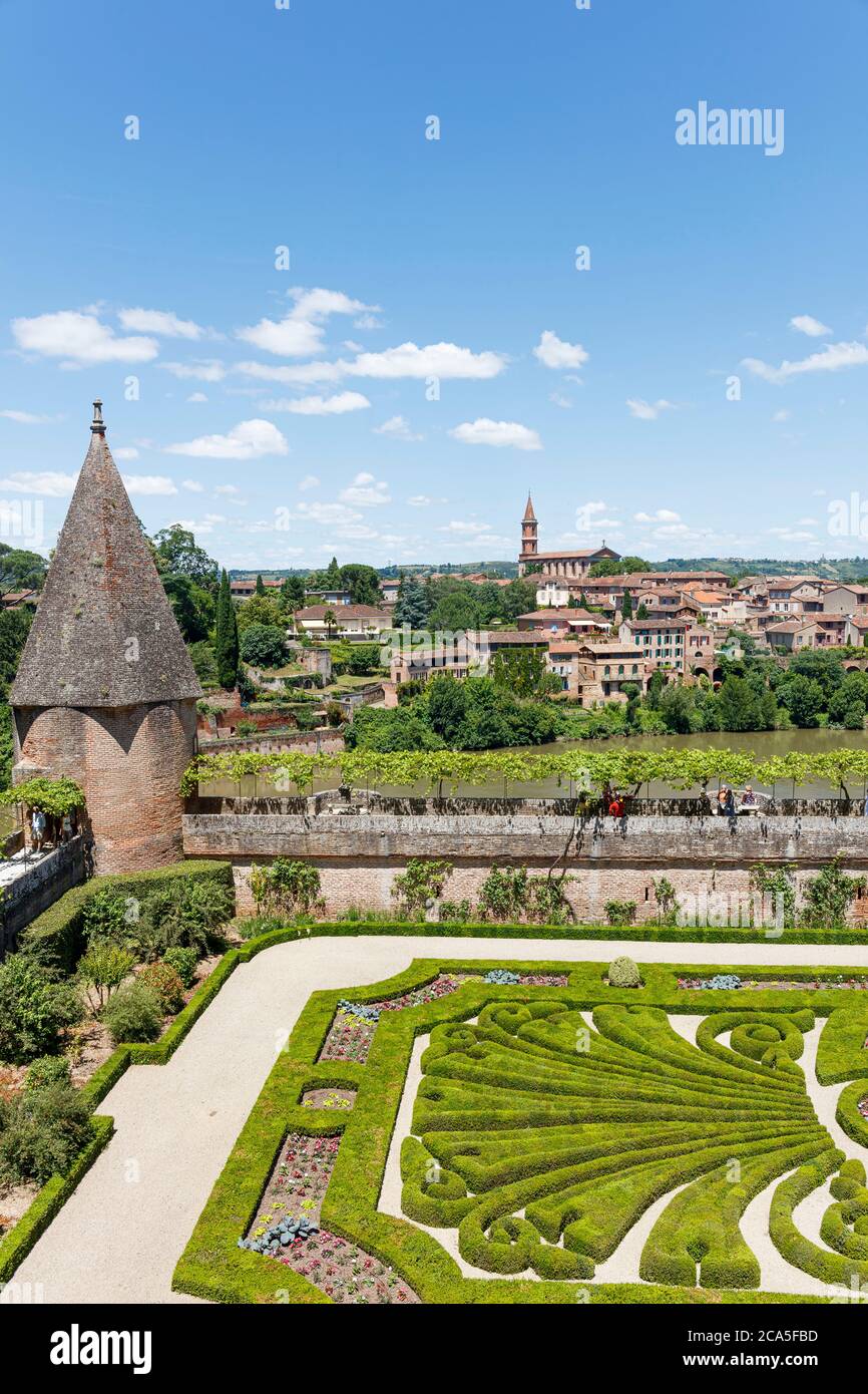Frankreich, Tarn, Albi, Episkopalstadt Albi als Weltkulturerbe der UNESCO, la Berbie Palastgarten aufgeführt Stockfoto