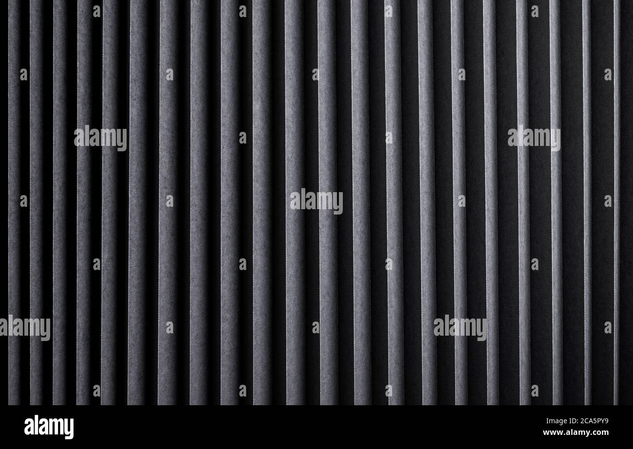Schwarz gestreifte Textur, gerippter Metallhintergrund Stockfoto