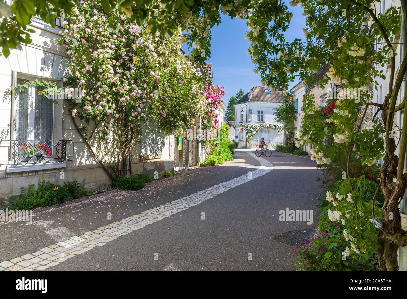 Frankreich, Indre et Loire, Loire-Tal als Weltkulturerbe der UNESCO, Ch?digny, Gartendorf, das einzige Dorf in Frankreich, die &#x201c tragen; bemerkenswerte Garten &#x201d; Label Stockfoto