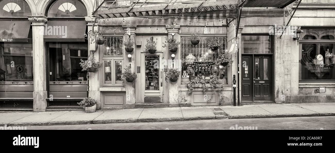 StoreFront on Street, Old Montreal, Montreal, Quebec Provence, Kanada Stockfoto