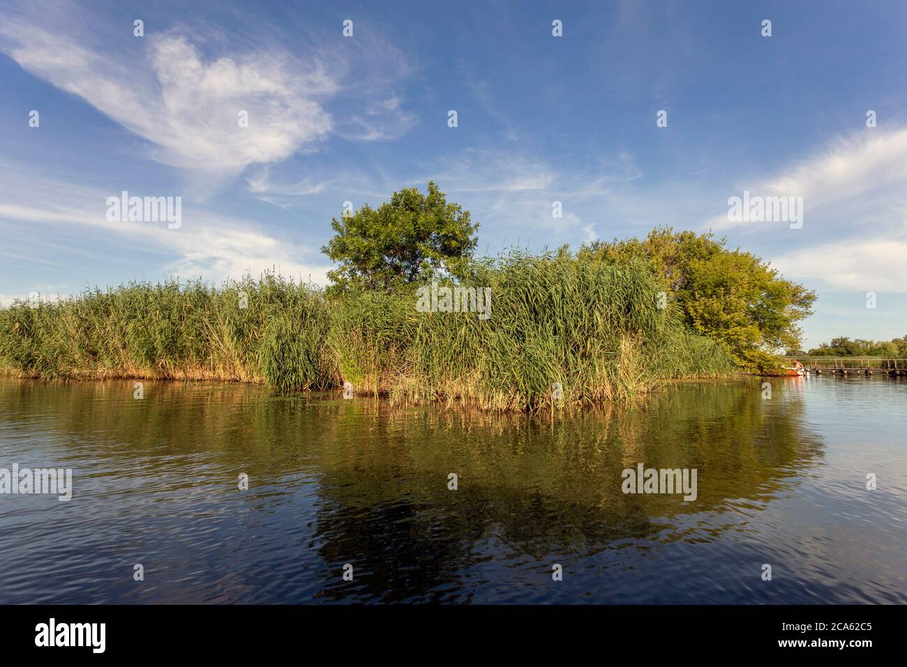 Theiß-See in Poroszlo an einem heißen Sommertag. Stockfoto