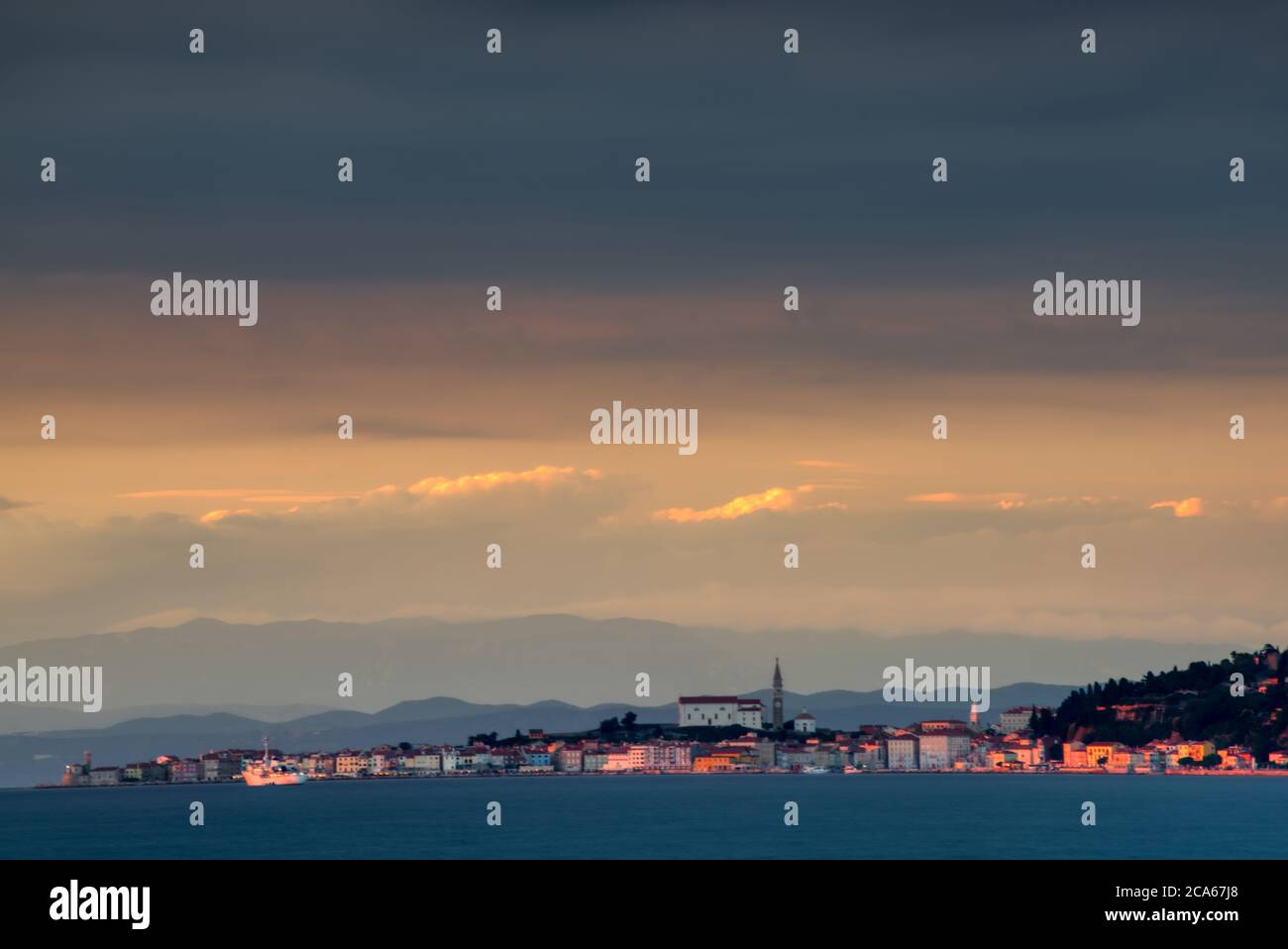 Sonnenuntergang am Adriatischen Golf Stockfoto