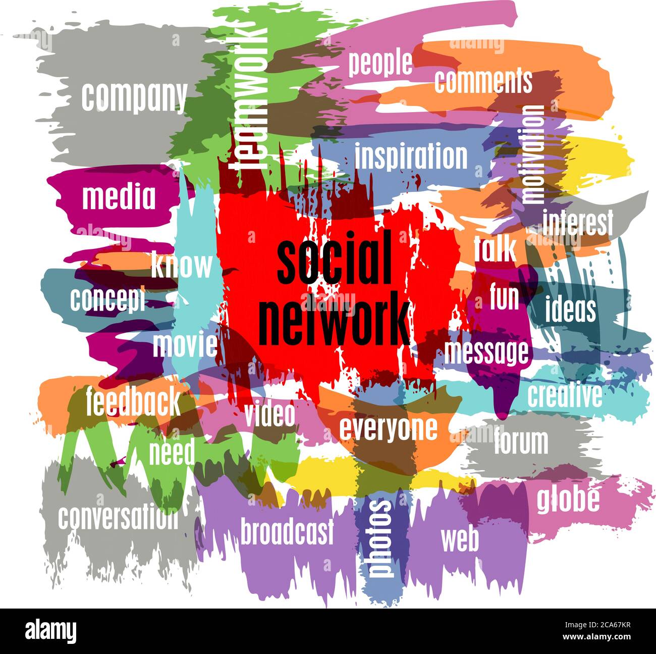 Social Network Konzept, Vektor-Illustration, mit Striche Stock Vektor