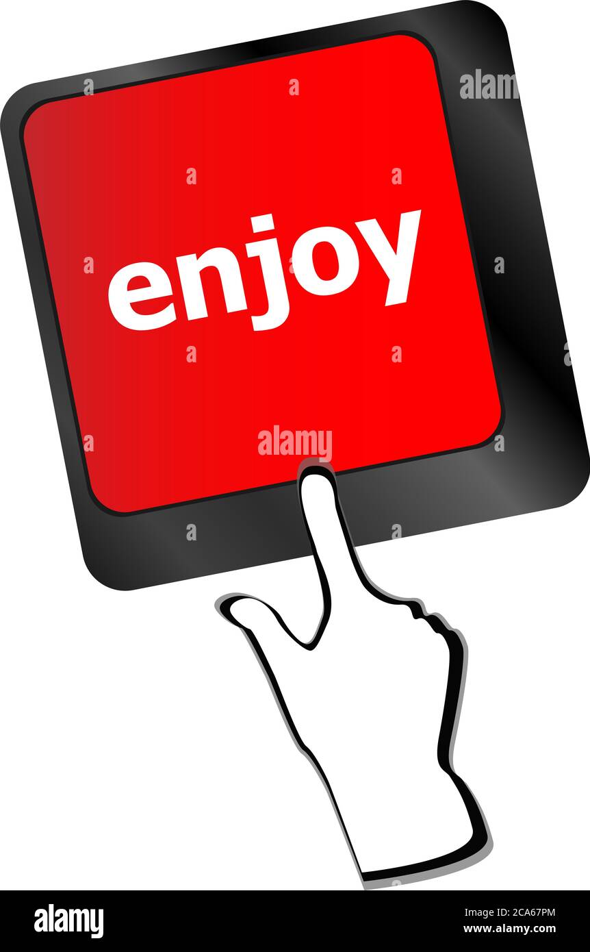 Genießen Sie Word auf Tastatur, Notebook Computer-Taste Stockfoto