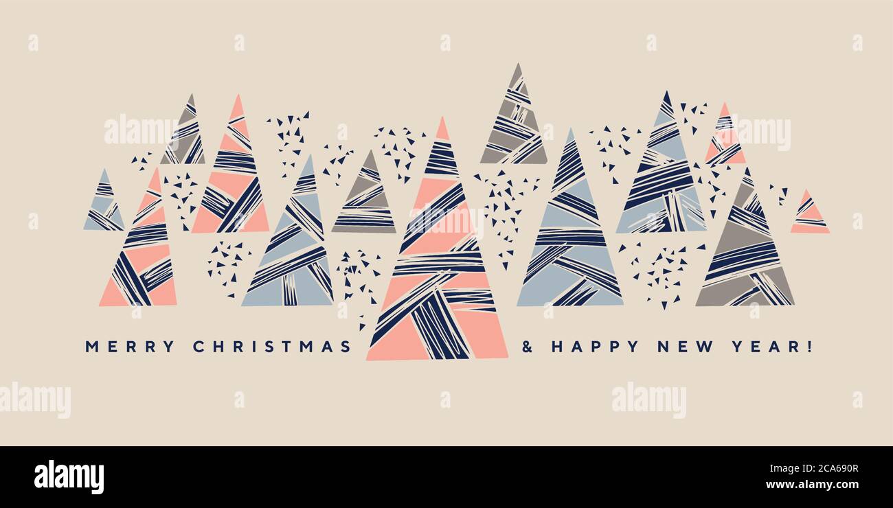 Cute Pastell Farbe abstrakt freie Hand Weihnachtsbaum für Karte, Header, Einladung, Poster, Social Media, Post-Veröffentlichung. Moderne trendige handgezeichnete Christma Stock Vektor