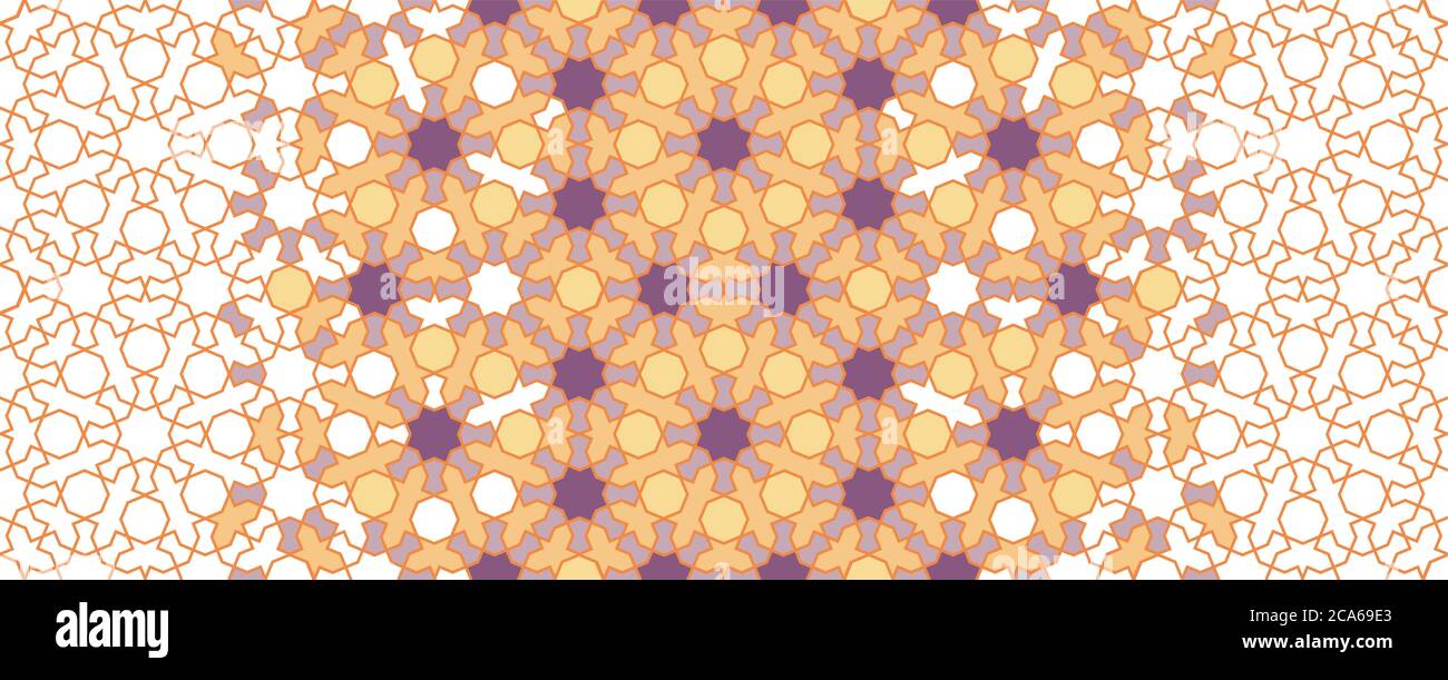 Arabeske Vektorrahmen, Tapete, Textur, Hintergrund, Muster. Geometrische Arabeske Halbtonstruktur mit Auflösung von Farbfliesen Stock Vektor