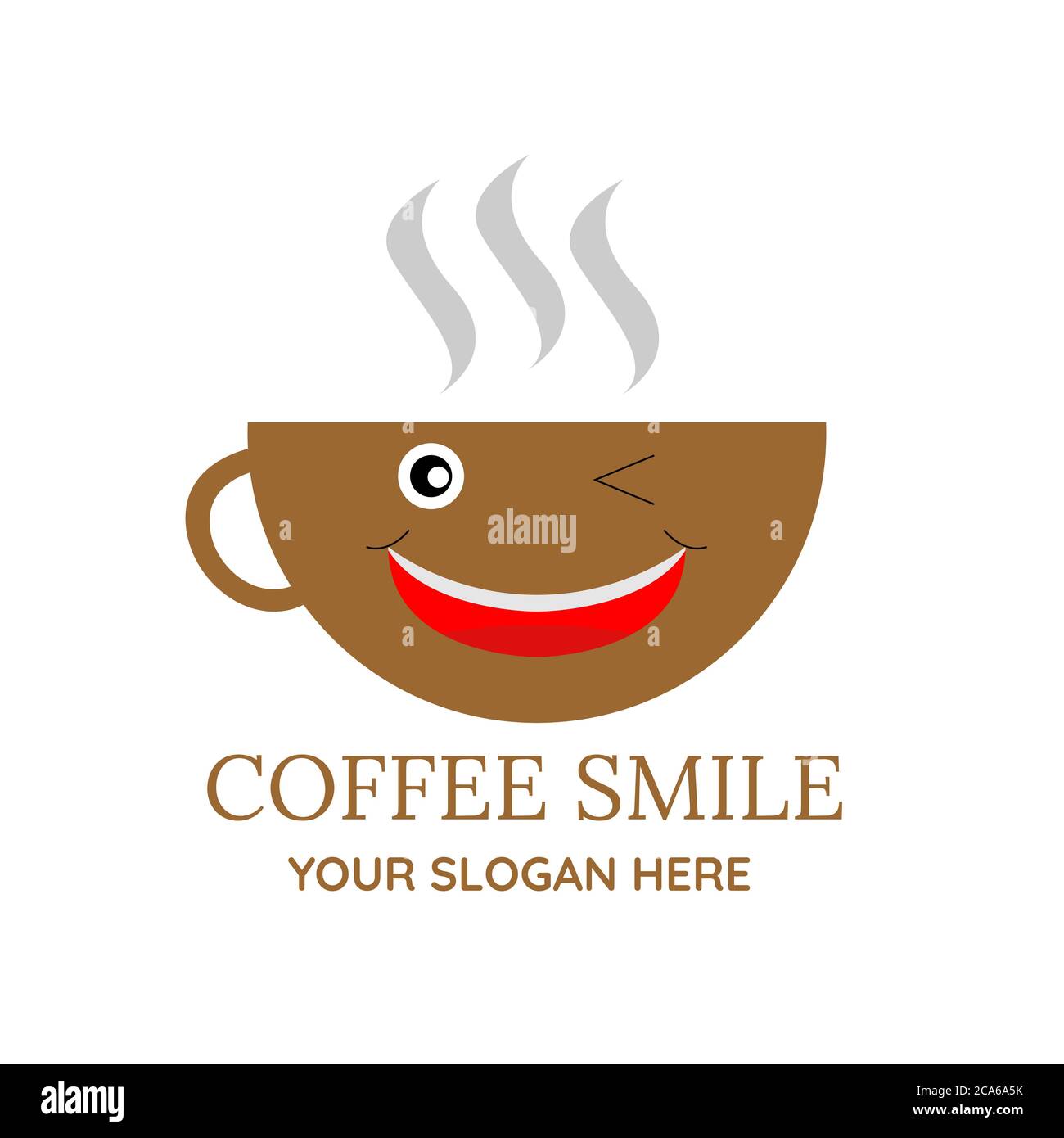 Illustration Vektor Design von Kaffee Logo Vorlage für Unternehmen oder Unternehmen. Kaffee Lächeln. Stock Vektor